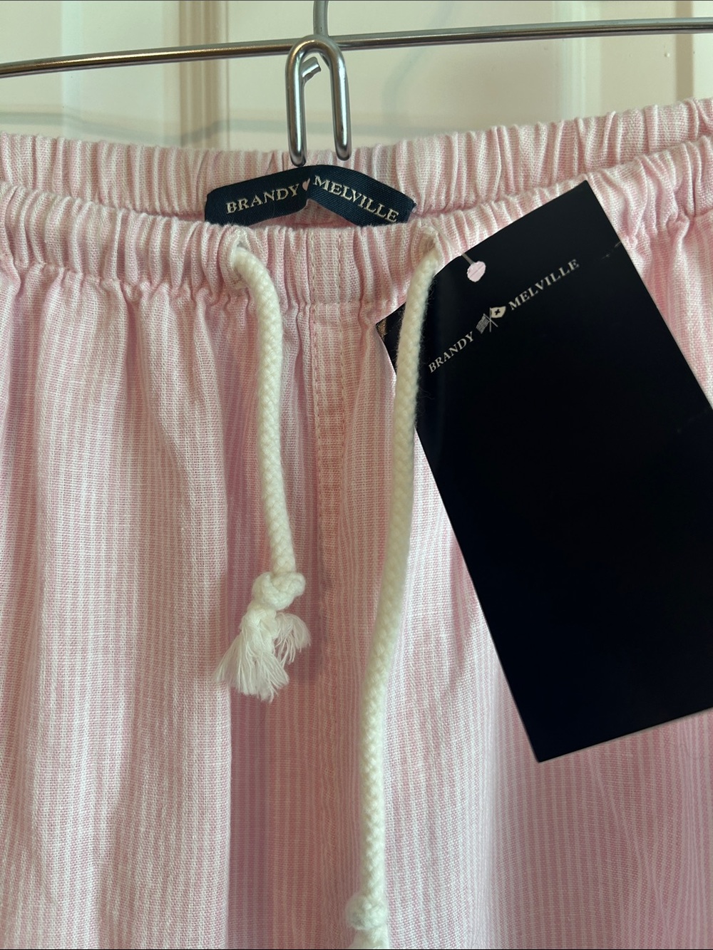 Brandy Melville NWT Pink & White Pajama Pants, One Size - Picture 2 of 6